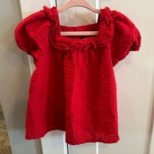 Old Navy Bright Red Puff-Sleeve Girls' Top